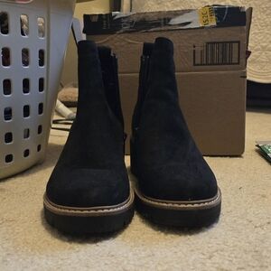 Black Microsuede Ankle Boots
